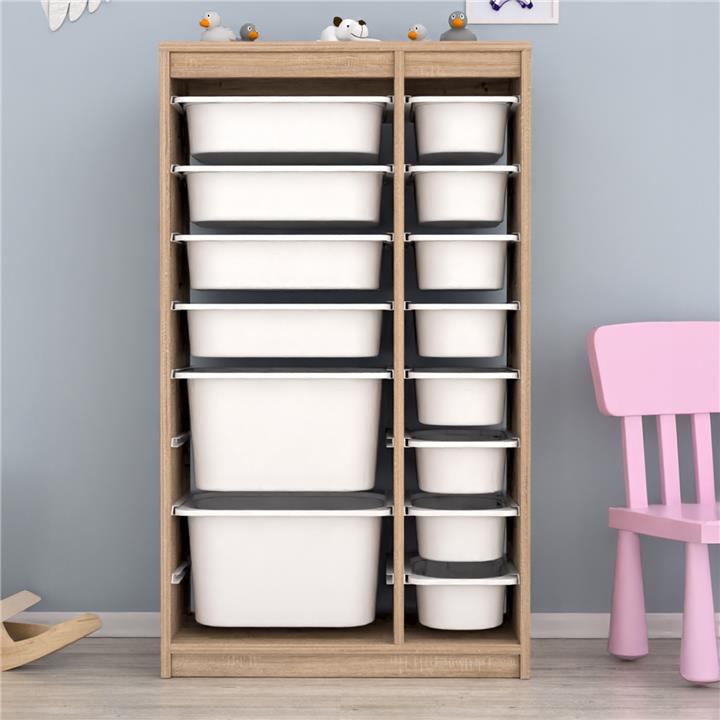 CHEST OF DRAWERS SANI HM18202.03 MELAMINE IN SONAMA-14 WHITE P.E. DRAWERS 69x29,6x112,2Hcm