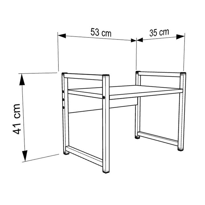 KITCHEN ORGANIZING SHELF BECKO HM18219.01 MELAMINE IN WHITE-BLACK METAL 53x35x41Hcm.