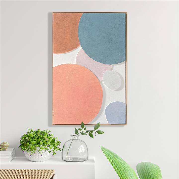 WALL PAINTING 3D HM4543.02 WITH BEIGE PS FRAME-HANDMADE SHAPES 60x4,5Χ90Hcm.