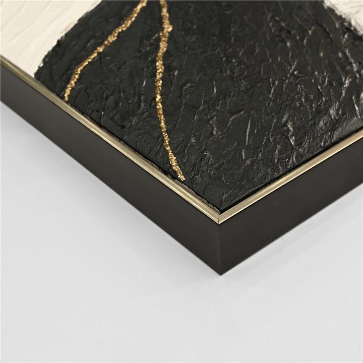 WALL PAINTING ABSTRACT HM4552.01 BEIGE PS FRAME-CANVAS- HANDMADE 152x4.5x52Hcm.