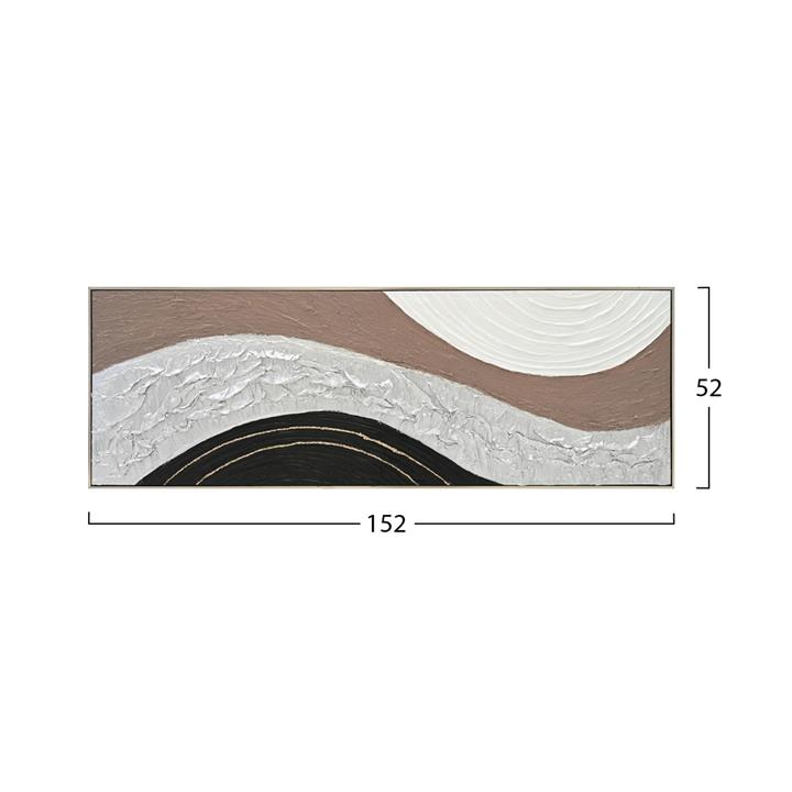 WALL PAINTING ABSTRACT HM4552.02 BEIGE PS FRAME-CANVAS-HANDMADE 152x4.5x52Hcm.