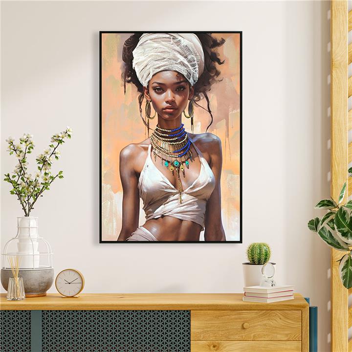 WALL PAINTING HM4571 BLACK PS FRAME-PRINTED CANVAS WOMAN FIGURE 82x4,5x122Hcm.