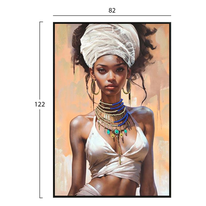 WALL PAINTING HM4571 BLACK PS FRAME-PRINTED CANVAS WOMAN FIGURE 82x4,5x122Hcm.