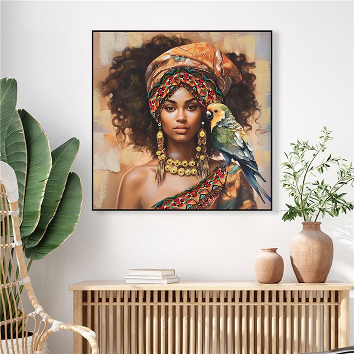 WALL PAINTING SQUARE HM4566 BLACK PS FRAME-PRINTED CANVAS WOMAN FIGURE 82x4,5x82Hcm.