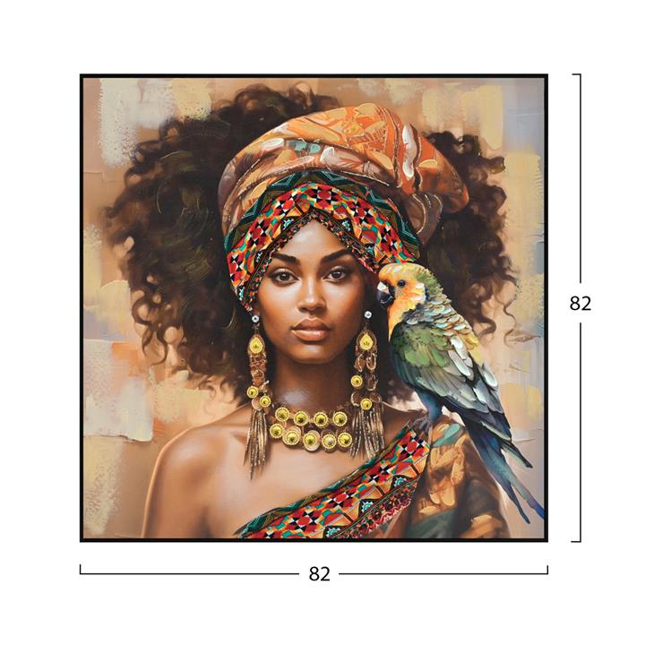 WALL PAINTING SQUARE HM4566 BLACK PS FRAME-PRINTED CANVAS WOMAN FIGURE 82x4,5x82Hcm.