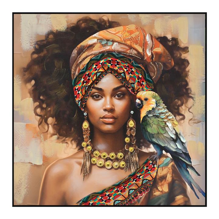 WALL PAINTING SQUARE HM4566 BLACK PS FRAME-PRINTED CANVAS WOMAN FIGURE 82x4,5x82Hcm.