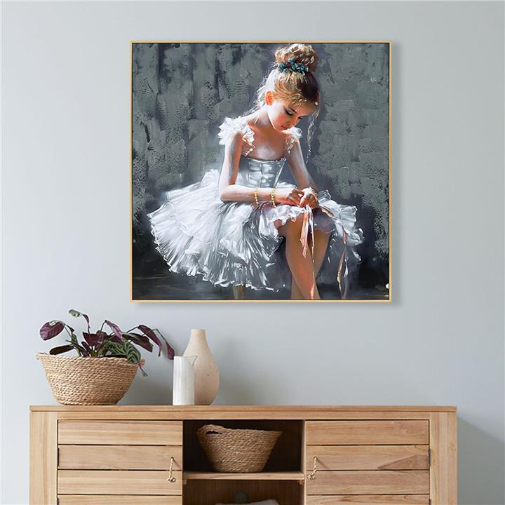 WALL PAINTING HM4568 BLACK PS FRAME-PRINTED CANVAS SITTING GIRL FIGURE 82x4,5x82Hcm.