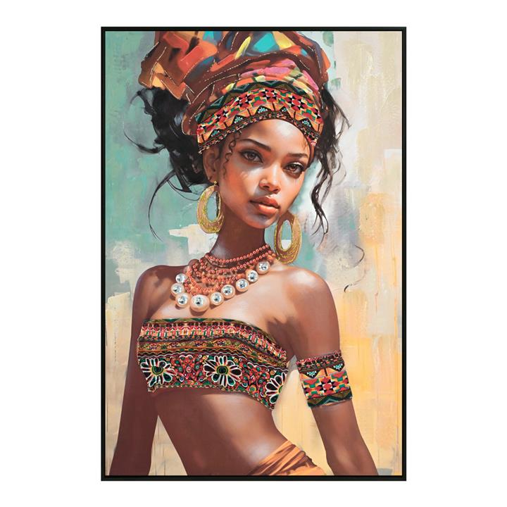 WALL PAINTING HM4572 BLACK PS FRAME-PRINTED CANVAS WOMAN FIGURE 82x4,5x122Hcm.