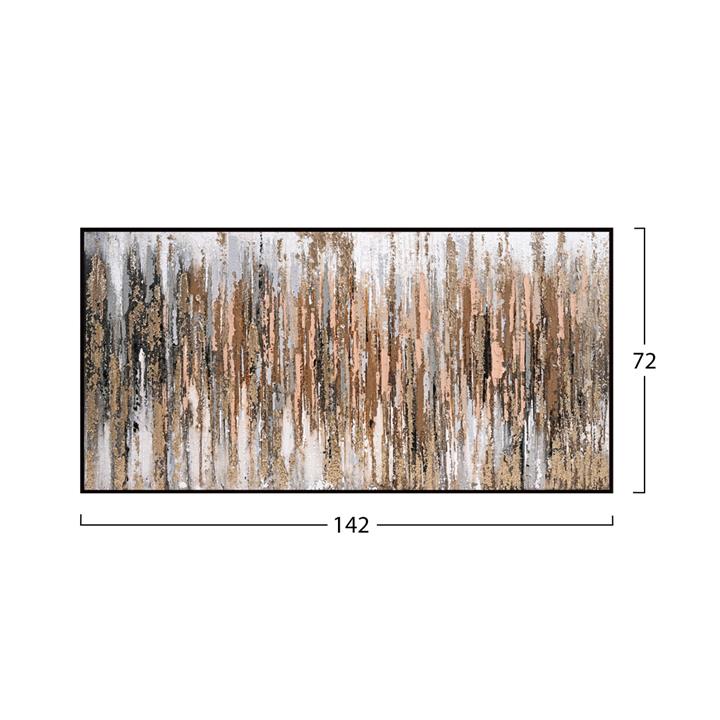 WALL PAINTING ABSTRACT HM4574.01 BLACK PS FRAME-CANVAS 142x4.5x72Hcm.