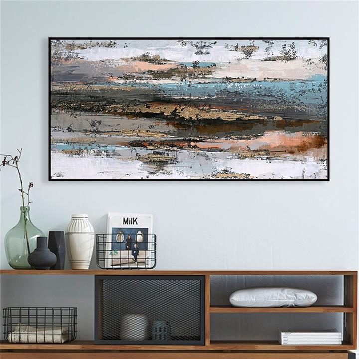 WALL PAINTING ABSTRACT HM4575.02 BLACK PS FRAME-CANVAS 142x4.5x72Hcm.