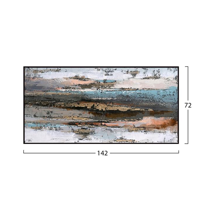 WALL PAINTING ABSTRACT HM4575.02 BLACK PS FRAME-CANVAS 142x4.5x72Hcm.