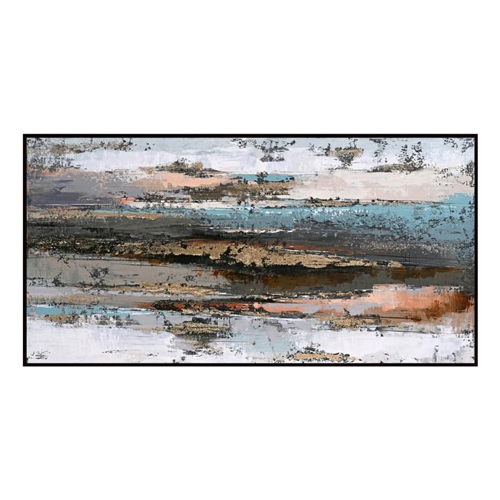 WALL PAINTING ABSTRACT HM4575.02 BLACK PS FRAME-CANVAS 142x4.5x72Hcm.