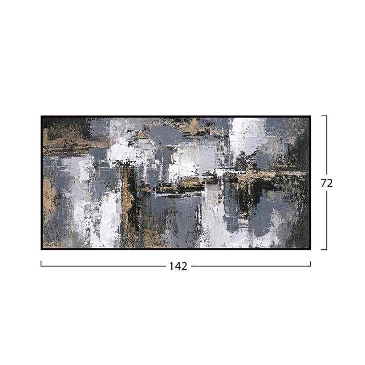 WALL PAINTING ABSTRACT HM4576 BLACK PS FRAME-CANVAS 142x4.5x72Hcm.