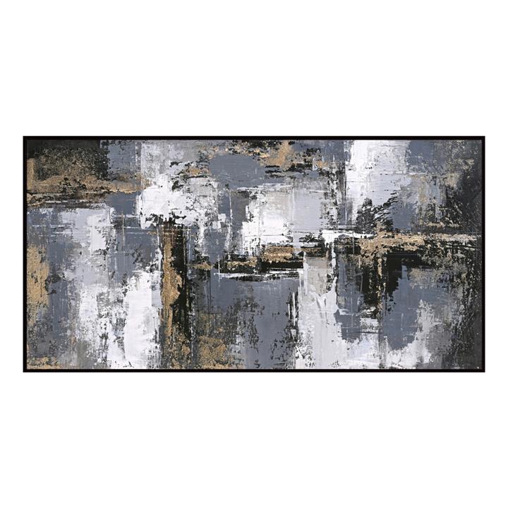 WALL PAINTING ABSTRACT HM4576 BLACK PS FRAME-CANVAS 142x4.5x72Hcm.