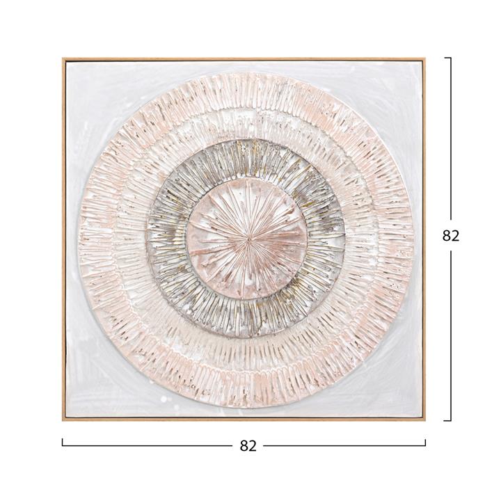 WALL PAINTING 3D HM4578 WITH BEIGE PS FRAME-HANDMADE CIRCLES 82x4,5Χ82Hcm.