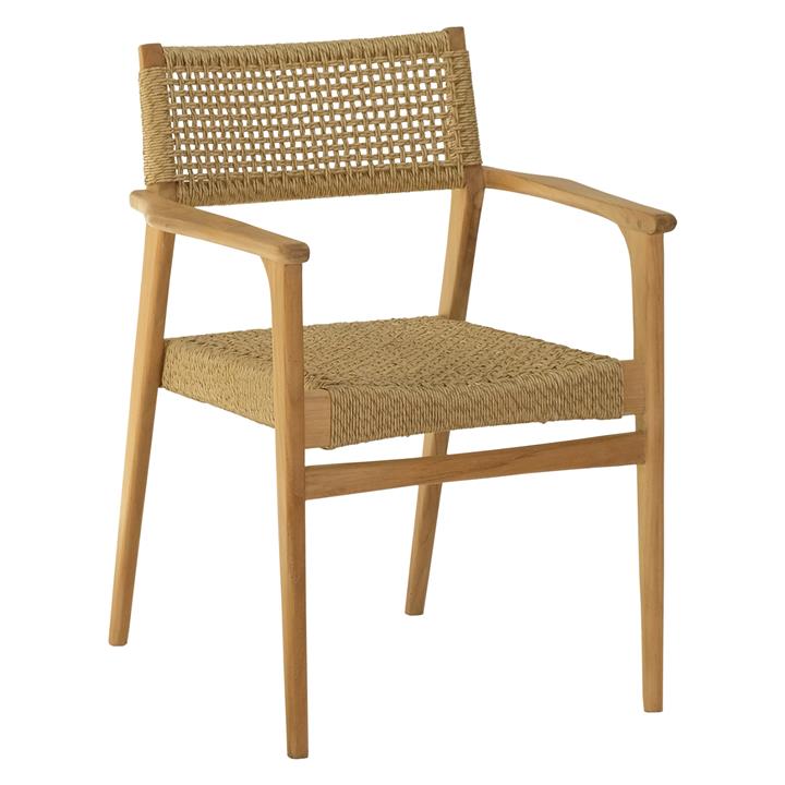 DINING ARMCHAIR NEBO HM9937 SOLID TEAK WOOD & SYNTHETIC RATTAN IN NATURAL COLOR