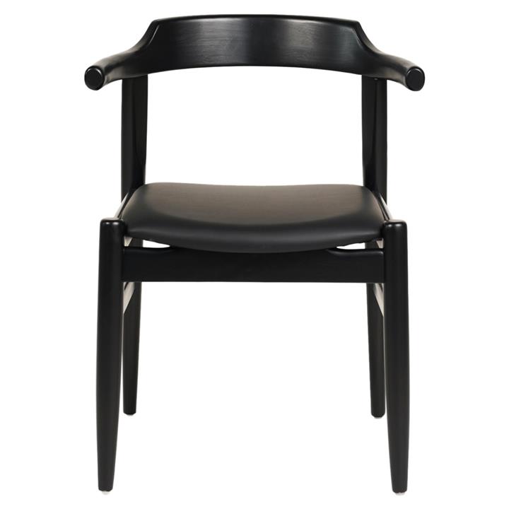 DINING CHAIR CERSEI HM9946.02 RUBBERWOOD & PU IN BLACK 57x54x74Hcm.