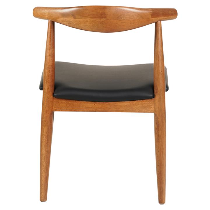DINING CHAIR ALOR HM9947.03 RUBBERWOOD IN LIGHT WALNUT COLOR-BLACK PU 55x51x75Hcm.