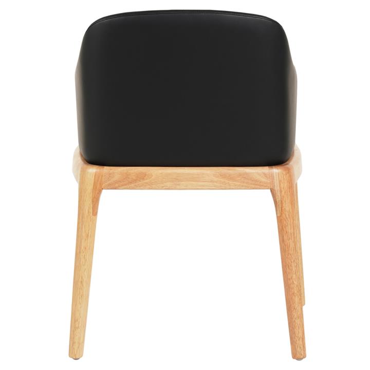 DINING CHAIR FURLAN ΗΜ9949.01 RUBBERWOOD IN OAK-BLACK PU 54,5x58x78Hcm.