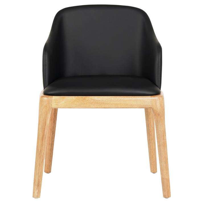 DINING CHAIR FURLAN ΗΜ9949.01 RUBBERWOOD IN OAK-BLACK PU 54,5x58x78Hcm.