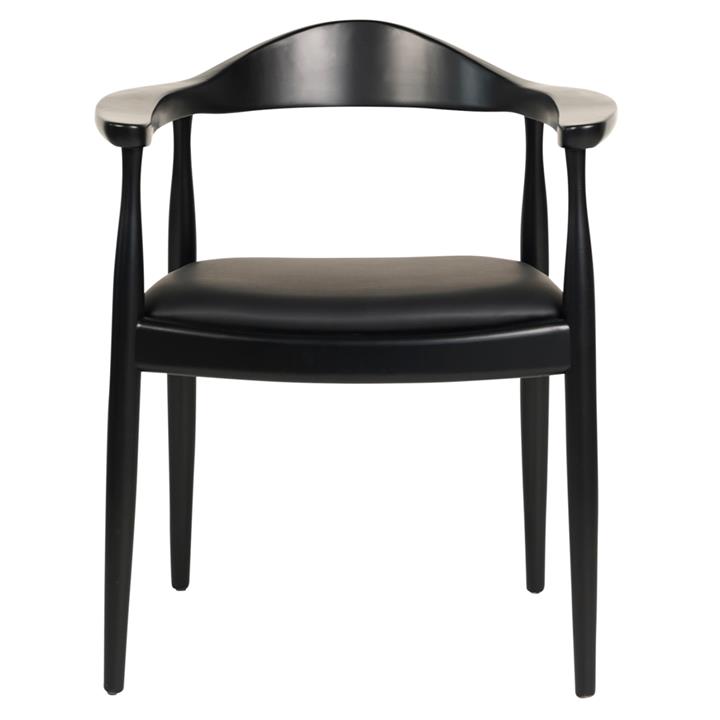 DINING CHAIR ADOR HM9948.02 RUBBERWOOD & PU-BLACK 62x54x76,5Hcm.