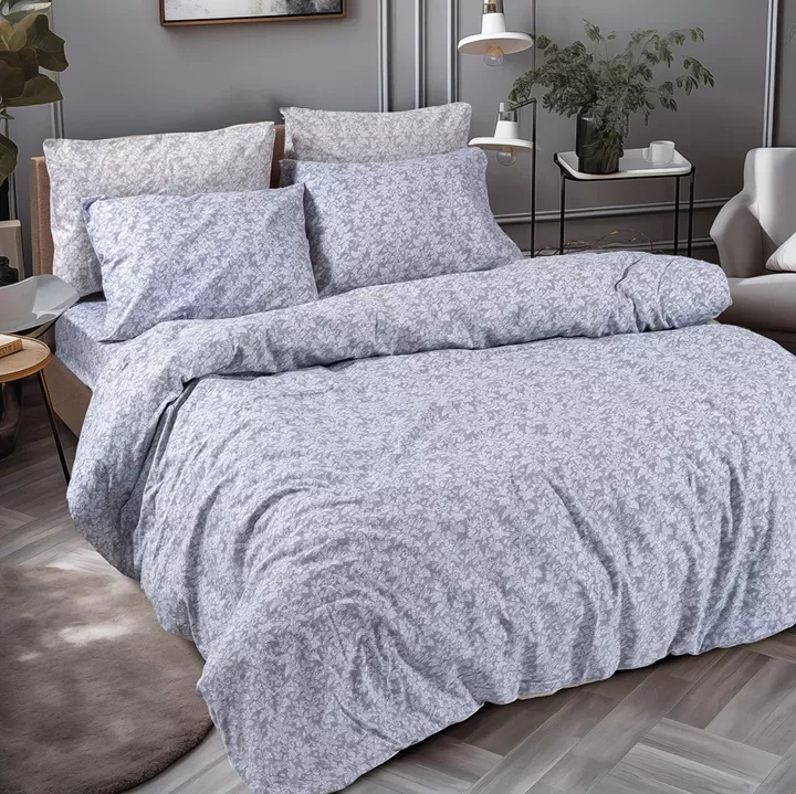 Σετ σεντόνια φανελένια King Size με λάστιχο Flame Art 12631 185x200+32 Γκρι