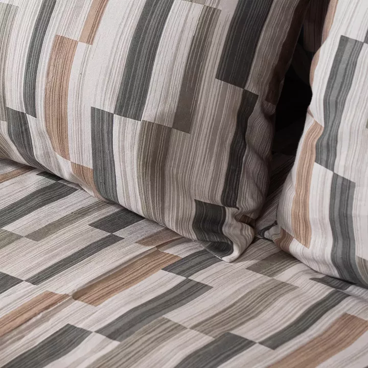 Σετ σεντόνια φανελένια King Size με λάστιχο Pinot Art 12632 185x200+32 Μπεζ,Πράσινο