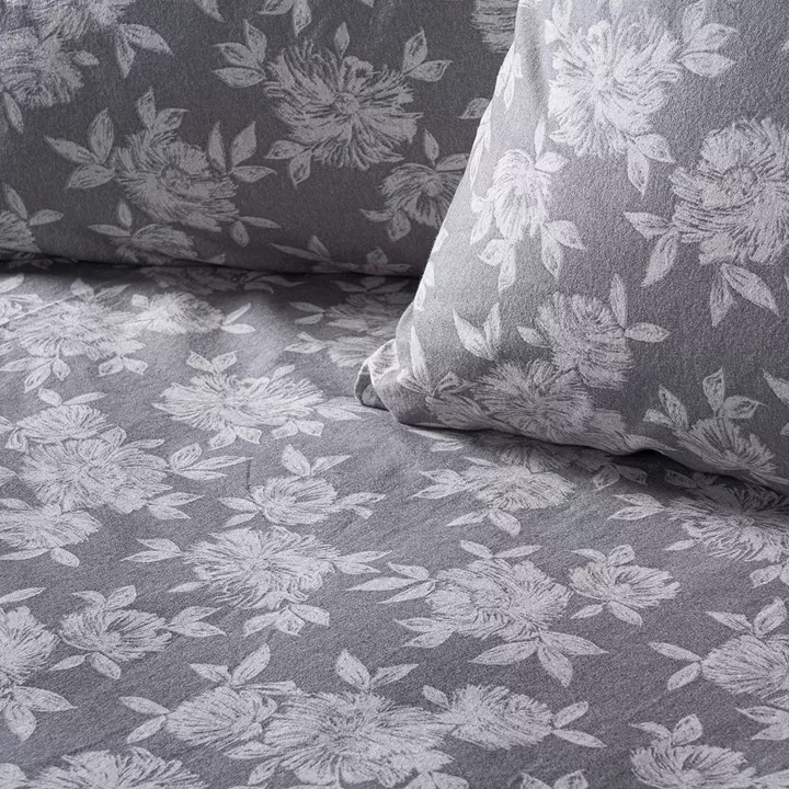 Σετ σεντόνια φανελένια King Size με λάστιχο Merlot Art 12634 185x200+32 Γκρι