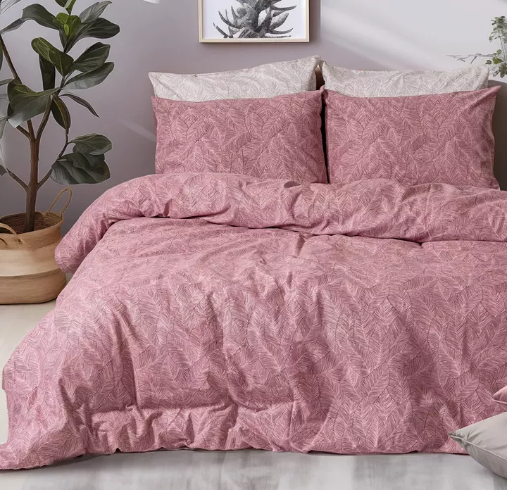 Σετ σεντόνια φανελένια King Size με λάστιχο Crimson Art 12638 185x200+32 Σάπιο Μήλο