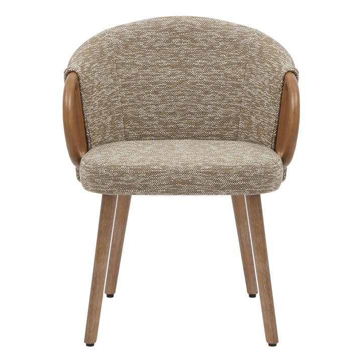 DINING CHAIR RIG HM9979.01 BEECH WOOD LEGS IN WHITEWASH-BEIGE FABRIC 59x58,5x72,5Hcm.