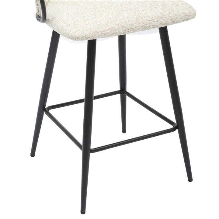 BAR STOOL MED.HEIGHT NEBOR HM9986.02 BLACK METAL FRAME-ECRU FABRIC 53,5x51x90Hcm.