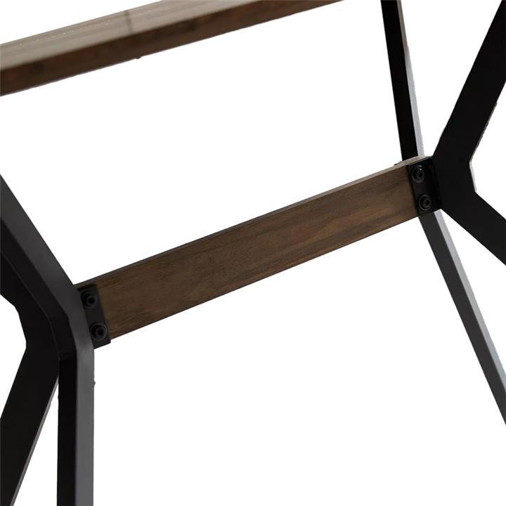 Laluka pakoworld table with black metal legs in walnut shade 120x70x74cm