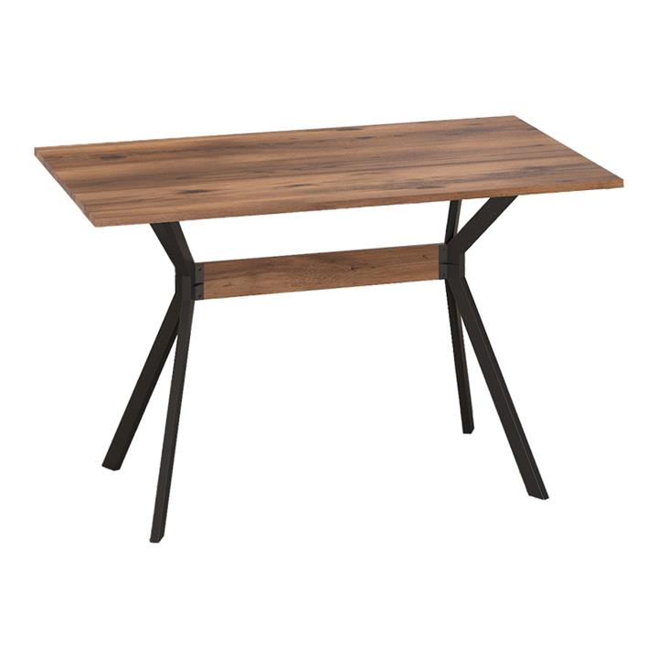 Laluka pakoworld table with black metal legs in walnut shade 120x70x74cm