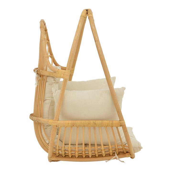 Hanging swing Jorg pakoworld natural rattan-cream cushion 80x59x105cm
