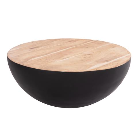 ΔΙΑΚΟΣΜΗΤΙΚΟ ΤΡΑΠΕΖΙ ΣΑΛΟΝΙΟΥ BOWL Φ90X37,5Yεκ. ΜΑΥΡΟ ΜΕ ΞΥΛΟ ΑΚΑΚΙΑΣ HM8717.21