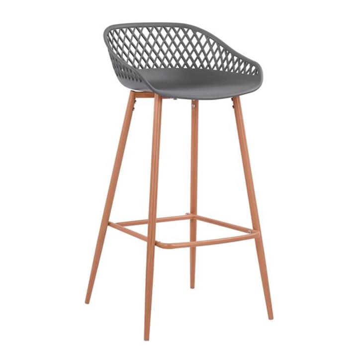 Stool Polypropylene Grey with metallic legs Avaya HM8686.10 47x49x97,5cm