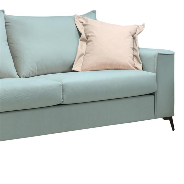 Verona 3-seater sofa mint fabric with cream cushions 225x93x100cm