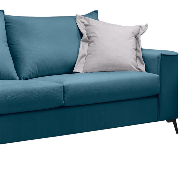 Verona 3-seater sofa blue fabric with light grey cushions 225x93x100cm