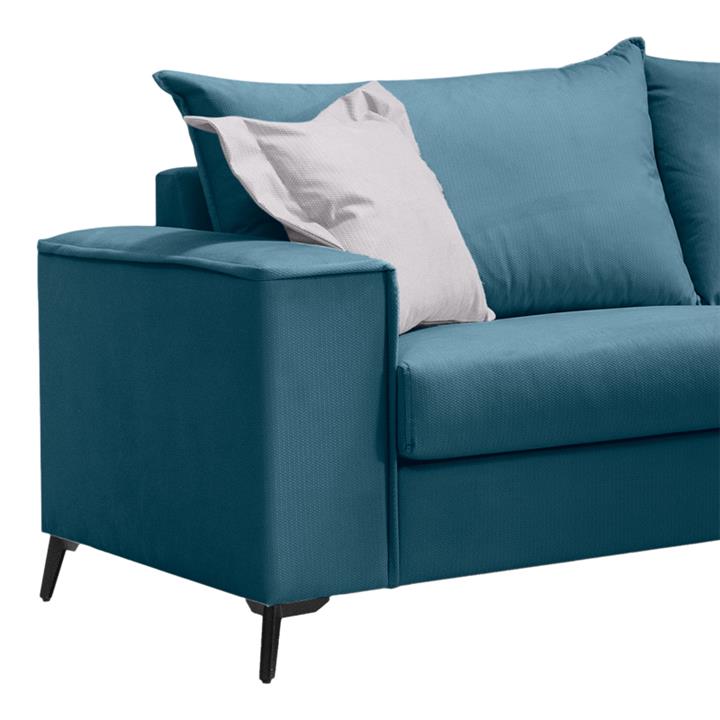 Verona 3-seater sofa blue fabric with light grey cushions 225x93x100cm