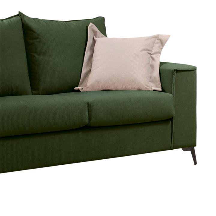 Verona 2-seater sofa dark green fabric with cream cushions 173x93x100cm
