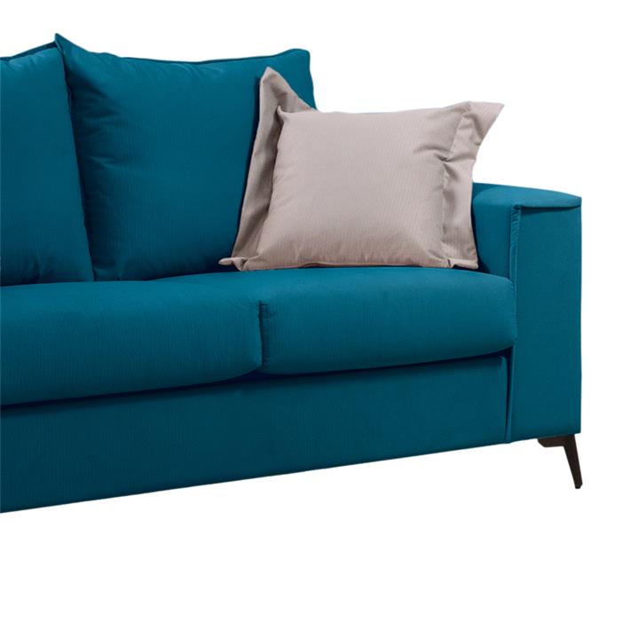 Verona 2-seater sofa petrol fabric with beige cushions 173x93x100cm