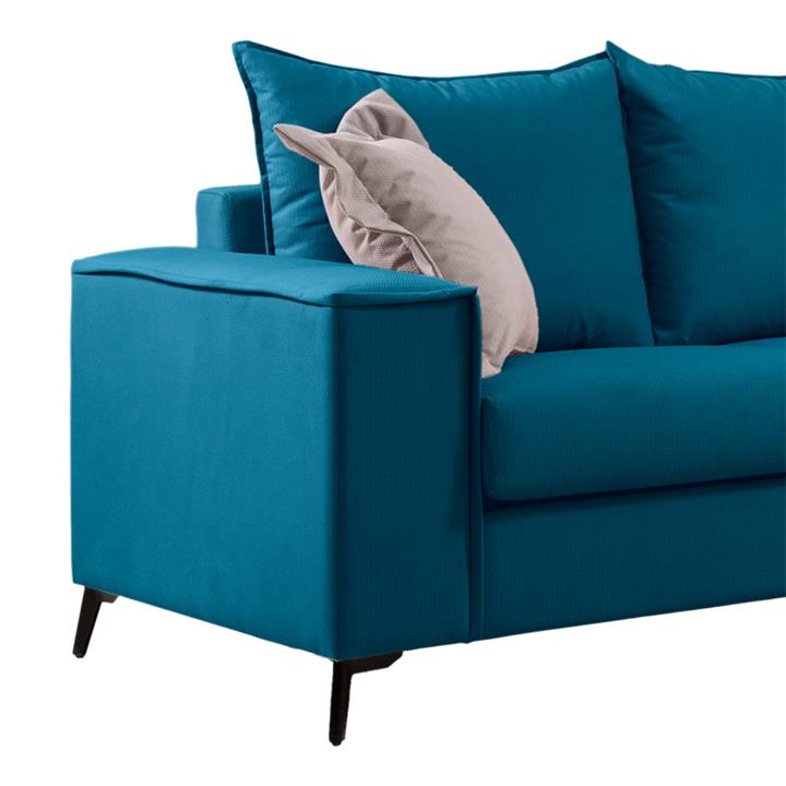 Verona 2-seater sofa petrol fabric with beige cushions 173x93x100cm