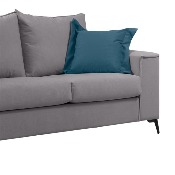 Verona 2-seater sofa light grey fabric with blue cushions 173x93x100cm