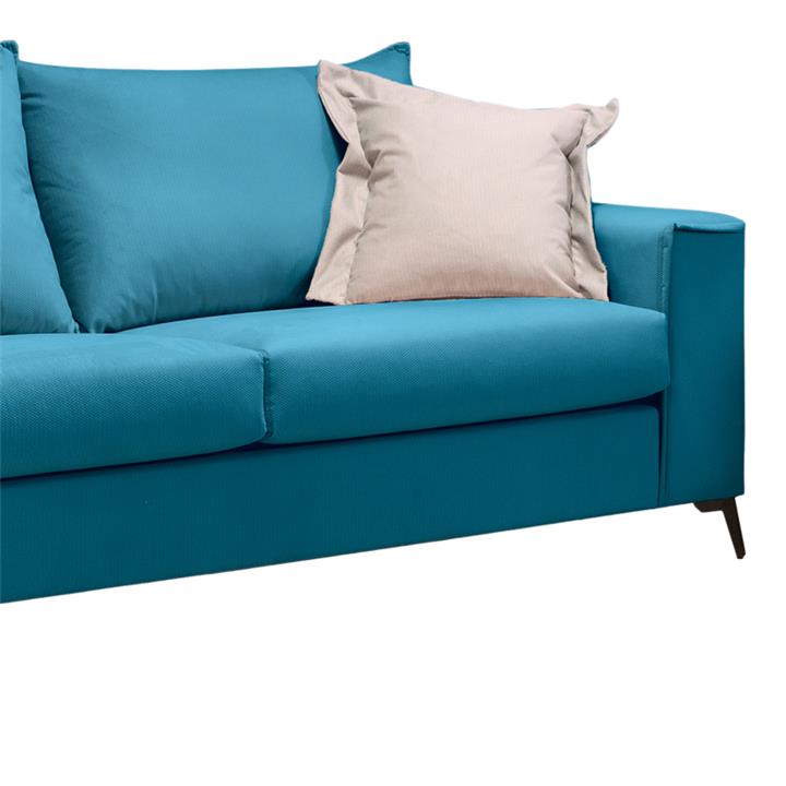 Verona 3-seater sofa petrol fabric with beige cushions 225x93x100cm