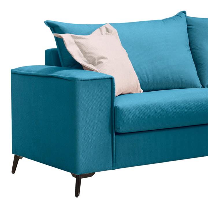 Verona 3-seater sofa petrol fabric with beige cushions 225x93x100cm