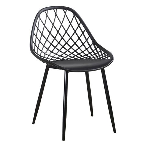 CHAIR POLYPROPYLENE HM9524.02 BLACK WITH MATTE BLACK METAL LEGS 52x53x82Hcm.