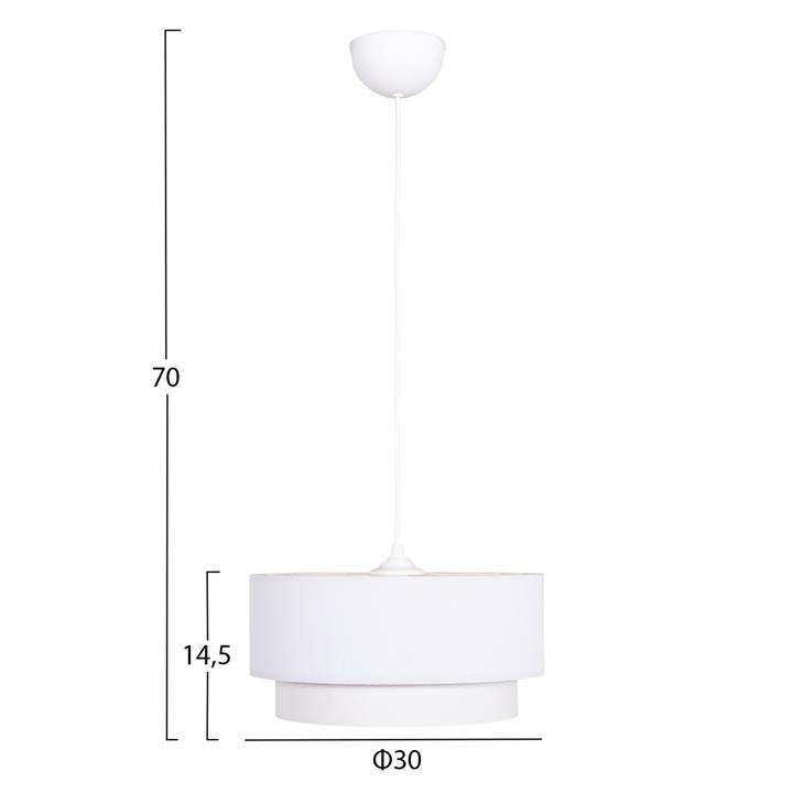 CEILING PENDANT CYLINDRICAL LAMP KRIKS HM4707.01 PVC IN WHITE Φ30x70Hcm.