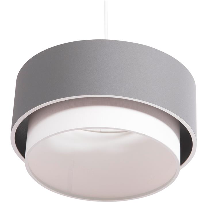 CEILING PENDANT CYLINDRICAL LAMP KRIKS HM4706.01 PVC IN WHITE-GREY Φ30x70Hcm.