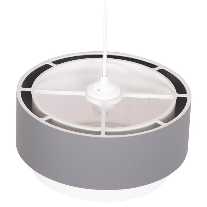 CEILING PENDANT CYLINDRICAL LAMP KRIKS HM4706.01 PVC IN WHITE-GREY Φ30x70Hcm.