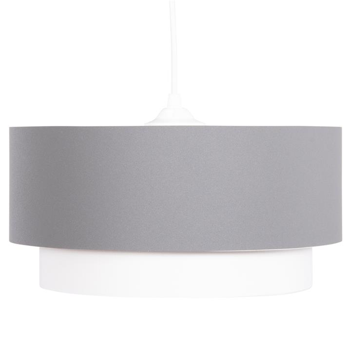 CEILING PENDANT CYLINDRICAL LAMP KRIKS HM4706.01 PVC IN WHITE-GREY Φ30x70Hcm.